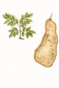 Feuilles: caduques, alternes, composées bipennées, à deux paires de pennes opposées, formées de trois à neuf folioles alternes, terminées en pointe.